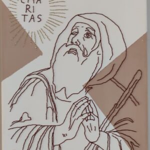 San Francesco di Paola, preghiera, CHARITAS ricamo arte fatta a mano icona religiosa bellissimo